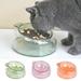 Cheers.US Cat Raised Stand Transparent Plastic Bowl Pet Feeding Bowl | Pet Food Water Feeder Bowl for Cats and Dogs ï¼ŒCute Cat Face Elevated Bowl Neck Guard