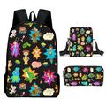 Character Pattern Unisex 16 Backpack + Pencil Case + Crossbody bag