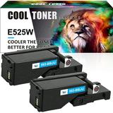 Cool Toner Compatible E525W Toner Replacement for Dell 593-BBJU to use with Dell E525W Color Laser Printerï¼ˆCyan 2-Pack)