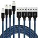 10FT 10FT 3FT 3FT Phone Charger Cable Nylon Braided USB Fast Charging Cable Cord Compatible with Case (Blue Black) 4-Pack