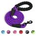 4.9 FT Dog Leash with Comfortable Padded Handle and Highly Reflective Threads Durable Rope Dog Leash for Small Medium and Large Dogs (Purple)