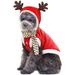 Morttic Pet Dog Christmas Costume Pet Santa Claus Reindeer Cosplay Dress Coat Hoodie Puppy Cat Winter Warm Sweater Outfit Clothes Festive Gifts for Small Dog Kitten Pet Clothing Party