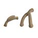 Dog Durable Hefty Wishbone Dental Chew Toys Bacon or Wood Scent Easy Grip Health (Set of 2 - Both Sizes - (Wood))