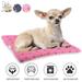 GustaveDesign Large Dog Pet Sleep Mat Soft Warm Reversible Fleece Crate Bed Mat Kennel Pad Cage Cushion for Large Small Medium Dog Cat Pink L