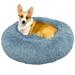 PetAmi Medium Calming Dog Bed for Dogs Puppy Round Washable Pet Bed for Cat Kitten Anti Anxiety Dog Bed Cuddler for Couch Fluffy Plush Circular Dog Donut Bed Fits up to 45 lbs 30 inch Dusty Blue