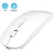 Rechargeable Wireless Mouse 3 Adjustable DPI Less Noise 2.4G Slim Silent Click Wireless Optical Mice Portable Mobile Wireless Mouse for Notebook PC Laptop Computer (White)