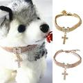 XWQ Pet Neck Chain Rhinestone Decoration Fashion Costume Accessories Puppy Collar Pet Necklace with Pendant for Small Dogs