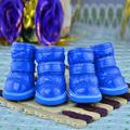 4 Pieces Waterproof Dog Boots Shoes Puppy Candy Colors Non-Slip Rain Shoes Pet Boots for Snow Rain Day Middle and Small Dogs