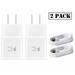 LG X Style Adaptive Fast Charger Micro USB 2.0 Charging Kit [2x Wall Charger + 2x Micro USB Cable] Dual voltages for up to 60% Faster Charging! White