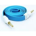 Blue Flat Aux Cable Car Stereo Wire Audio Speaker Cord 3.5mm Jack Adapter Auxiliary [Tangle Free] 2E for LG G Pad 7.0 8.0 8.3 F 8.0 X8.3 G5 G6 Stylo 3 V10 V20 - Motorola Droid Turbo 2