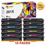 Toner Bank 10-Pack Compatible Toner for HP CF400X 201X LaserJet Pro 500 MFP M521dn Pro MFP M277dw M252dw M252n M277c6 M277 M252 Printer Ink 4 * Black 2 * Cyan 2 * Magenta 2 * Yellow