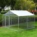LVUYOYO Outside Dog Kennels for Large Dogs Playpen Dog Metal Kennel Outdoor with UV-Resistant Waterproof Cover