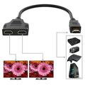 HDMI Splitter Adapter Cable 1080P HDMI Splitter 1 in 2 Out HDMI Male to 2 HDMI Female 1 to 2 Way Splitter Cable for HDTV LCD Monitor and Projectors(12.2inch Black)