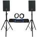 2) JBL IRX108BT 8 1000 Watt Powered DJ Portable PA Speakers w/ Bluetooth+Stands