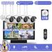{4pcs Wireless 2K 3.0MP Indoor/Outdoor All-in-One} Surveillance Camera System with 1TB Hard Drive 8 Channel 5.0MP NVR 36 Infrared Led Super Night Vision