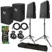 (2) Electro-Voice ZLX-12BT 12 Powered Bluetooth Loudspeakers with Cables & Covers Package