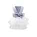 Dog Doggie Party Gowns Pet Prom Clothes One Piece Bowknot Dress Cute Pet Dress Puppy Princess Dress Blue Large