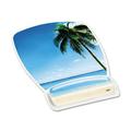 Fun Design Clear Gel Mouse Pad with Wrist Rest 6.8 x 8.6 Beach Design | Bundle of 2 Each