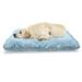 Mosaic Pet Bed Antique Retro Style Flower Bouquets Motif of Classic Rococo Effects Feminine Resistant Pad for Dogs and Cats Cushion with Removable Cover 24 x 39 Pale Azure Blue by Ambesonne