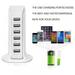Multi 6 USB Port Desktop Charger Rapid Tower Charging Station Power Adapter 30W White/Black