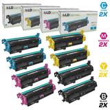 Remanufactured Replacements for Hewlett Packard HP 507X/507A Set of 8 Laser Toner Cartridges Includes: 2 CE400X High Yield Black 2 CE401A Cyan 2 CE402A Magenta and 2 CE403A