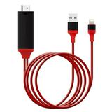 Lighnting Cable to HDMI HD TV Cable for Iphone Ipad Mini Video Adapter for IPhone8 Plus 7 Plus IPad Air/Mini/Pro IPod Touch 5th/6th - Plug and Play (Red)