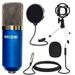 XLR Microphone Condenser Mic for Computer PC Gaming Podcast Desktop Tripod Stand Kit for Streaming Recording Vocals Voice Cardioids Studio Microphone 5 Core RM 7 BLU