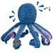 Squeaky Plush Dog Toys Blue Octopus Leather Plush Puppy Chew Toys Interactive War Dog Tug Toy