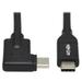 Tripp Lite C Cable (m/m) - 3.2 Gen 1 Thunderbolt 3 60w Pd Right-angle Plug Black 1 Ft. (0.3 M) - Cable - Type-c (m) Right-angled To Type-c (m) - 3.2 Gen 1 / Thunderbolt 3 - 20 V -