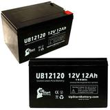 2x Pack - Compatible APC SMART-UPS SUA1000 Battery - Replacement UB12120 Universal Sealed Lead Acid Battery (12V 12Ah 12000mAh F1 Terminal AGM SLA) - Includes 4 F1 to F2 Terminal Adapters