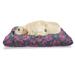 Botanic Pet Bed Rural Blossoming Poppy Flower Nature Valley Summer Flourish Retro Chew Resistant Pad for Dogs and Cats Cushion with Removable Cover 24 x 39 Pink Violet Blue Green by Ambesonne