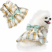 Dog Plaid Dress Bow Tie Puppy Princess Dress Spring Summer Autumn Classic Sleeveless Bow Knot Short Skirt Puppy Dress (XS Size).VDG8