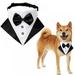 FANTADOOL Dog Pet British Gentleman\ s Collar Triangle ScarfTuxedo Wedding Dog Bandana Collar Dog Collar With Bow Tie Adjustable Dog Bowtie Collar Bandana For Small Medium Large Dog Pet