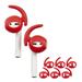 Insten 3 Pairs Ear Hooks Compatible with AirPods 1 & 2 Earbuds Anti-Lost EarHooks Accessories Comfortable Soft Silicone Covers with Storage Box (Not Fit in Charging Case) Red