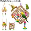 Visland Bird Swing Toy Metal Buckel Chain Hanging Hook Wall Bird Toy Cage Decor for Parrot Macaw African Greys Budgies Cockatoo Parakeet Cockatiels Conure Lovebird