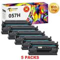 Toner Bank 5-Pack Compatible Toner for Canon Cartridge 057H with chip imageCLASS MF445 MF448dw 449dw LBP226dw 227dw LBP223dw 226dw MF443dw MF446x High Yield Black