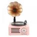 Trumpet Mini Classic Wireless Bluetooth Speaker Stereo Audio Retro Vintage Record Player Model Home Room Decor Gift for Teenager