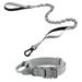 Plutus Pet Tactical Dog Collar Soft Padded Adjustable With Heavy Duty Metal Buckle Military Dog Collar With Control Handle For Medium Large and Extra Large Dogs (M Gray Set)