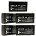 5x Pack - Compatible GENERAL ELECTRIC / GE SIMON 3 Battery - Replacement UB613 Universal Sealed Lead Acid Battery (6V 1.3Ah 1300mAh F1 Terminal AGM SLA) - Includes 10 F1 to F2 Terminal Adapters