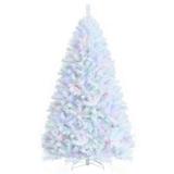 Topbuy 7FT White Realistic Xmas Tree Lush Christmas Tree W/ 1156 PVC & PET Branch Tips