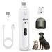 Dog Nail Grinder Pet Nail Trimmer 3 Speed Quiet Rechargeable Electric Nail File with 20h Working Time (White)