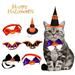 Opolski Halloween Pet Costume Hat Delicate Hemming Adorable Breathable Elegant Lovely Dress-up Windproof Cute Pet Adjustable Strap Halloween Hat for Party