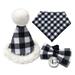 Dog Christmas Costume Accessories Set Include Plaid Bandana Hat and Bow Tie Collar for Small Medium Dogs Cats