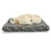 Damask Pet Bed Victorian Style Baroque Classic Pattern with Ornamental Floral Leaves Image Resistant Pad for Dogs and Cats Cushion with Removable Cover 24 x 39 Charcoal Grey Cream by Ambesonne