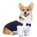 Dog Shirt Puppy Pet Small Dog Clothes Stylish Suit Bow Tie Costume Wedding Shirt Formal Tuxedo with Black Tie Dog Prince Wedding Bow Tie Suit