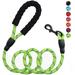 5ft 1/2in Strong GREEN Dog Leash for Large Dogs & Medium Size Dogs - Highly Reflective Heavy Duty Dog Rope Leash with Soft Padded Anti-Slip Handle- for 18-120 lbs Dogs