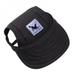 New Fashion Summer Lovely Dog Hat with Ear Holes Canvas Baseball Cap for Outdoor Accessories Hiking Pet Products Black M