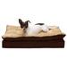 FurHaven Pet Products Minky Faux Fur & Suede Pillow-Top Orthopedic Pet Bed for Dogs & Cats - French Roast Medium