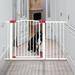 35.8 Tall Extra Wide Dog Gate for Stairs and Doorway 28 -47 Metal Safety Pet Gate with Door for Dogs No Drill Adjustable Pressure Walk Through Long Dogs Gates for Wide Openings by LAZYLAND (White)