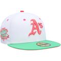 Men's New Era White/Green Oakland Athletics Watermelon Lolli 59FIFTY Fitted Hat